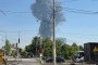 Smoke rises over occupied Mariupol after explosions reportedly struck a fuel tanker, the Mosgaz gas station, and a vehicle service station near Topolyna Street on July 21. (Photo: open source)