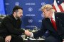 US President Donald Trump (R) shakes hands Ukraine’s President Volodymyr Zelensky during a bilateral meeting on the sidelines of the 81st United Nations General Assembly in New York, on September 22, 2026. (Source: Getty Images)