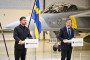 Ukraine's President Volodymyr Zelenskyy and Swedish Prime Minister Ulf Kristersson address a press conference at the F16 air flotilla in Uppsala, Sweden on May 28, 2026. (Source: Getty Images)