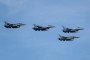Polish Air Force F-16 Fighting Falcon fighter jets fly in formation over the city during the Polish Armed Forces Day military parade in Warsaw, Poland, on 15 August 2026. (