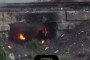 Drone footage shows a Russian soldier reportedly hiding alongside a fallen comrade beneath a concrete structure near Dobropillia, Donetsk region. (Source: 20th Liubart Brigade)