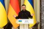 Ukrainian President Volodymyr Zelenskyy takes part in a joint briefing with German Federal Chancellor Friedrich Merz, who arrived in the capital on a visit, following their meeting, Kyiv, Ukraine, on October 4, 2026. (Source: Getty Images)