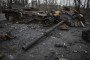 A destroyed Russian tank on a street in Dmytrivka, Kyiv region, after Ukrainian forces pushed Russian troops away from the Ukrainian capital in April 2022. (Source: Getty Images)