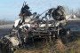 Wreckage of a destroyed vehicle lies by the roadside following a Russian strike. (Source: adviser to Ukraine’s Defense Minister Serhii Beskrestnov)
