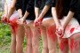 Ukrainian and Polish women attend “Rape Is a War Crime” protest in front of the Consulate General of Russia in Krakow, Poland on May 8th, 2022. (Source: Getty Images)