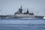 The Russian corvette "Sobrasitelny," with the call sign 531, is sailing near the oil tanker "Kira K" in the Baltic Sea. (Source: Getty Images)