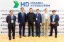 Mykolaiv Regional Military Administration Head Vitaliy Kim stands with representatives from South Korea at the opening of the HD Hyundai XiteSolution office in Kyiv, Ukraine in 2025. (Source: Vitaliy Kim)