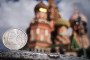 A Russian ruble coin is pictured in front of St. Basil’s Cathedral in downtown Moscow on September 12, 2025. (Source: Getty Images)