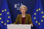 European Commission President Ursula von der Leyen gives an address on the Pact for the Mediterranean in Brussels on October 16, 2025. (Source: Reuters)
