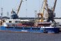 The Russian cargo vessel “Pola Feodosia,” operated by Pola Rise, docked at port facilities, where similar ships have previously been linked to sanctioned maritime transport operations. (Source: Defense Express)