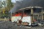 A civilian bus burns following a Russian attack in the Donetsk region. The strikes killed at least 33 people and injured 18 others, according to regional authorities. (Source: Head of the Donetsk Regional State Administration, Vadym Filashkin)