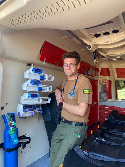 Aurimas Pečkauskas during his mission in Ukraine. (Source: LRT/personal archive) Aurimas Pečkauskas during his mission in Ukraine. (Source: LRT/personal archive)