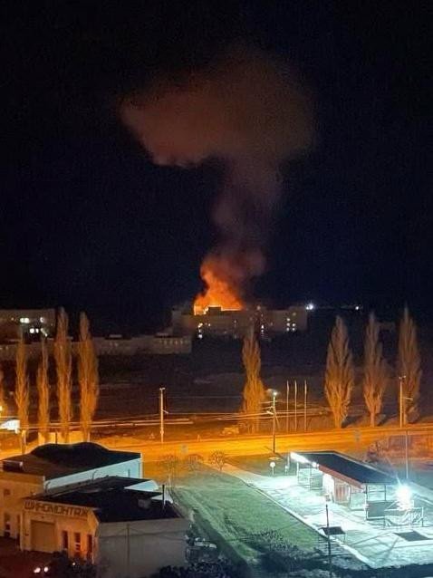 A fire in the Sumy hospital after a Russian drone strike, March 18, 2025. (Source: Zelenskyy/Telegram) A fire in the Sumy hospital after a Russian drone strike, March 18, 2025. (Source: Zelenskyy/Telegram)