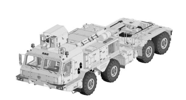 Patent rendering of BAZ’s proposed armored heavy tractor with a roof-mounted machine-gun turret. (Source: FIPS) Patent rendering of BAZ’s proposed armored heavy tractor with a roof-mounted machine-gun turret. (Source: FIPS)